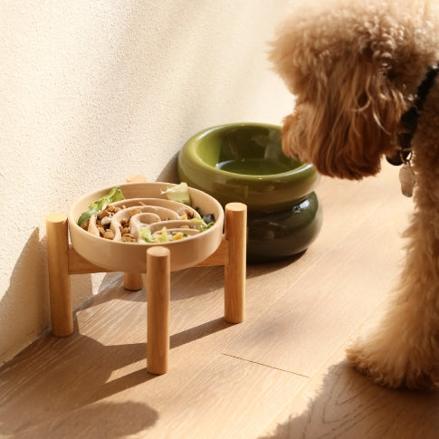 [Wave] Gamelles anti-glouton pour chien - Rose / Beige / Orange