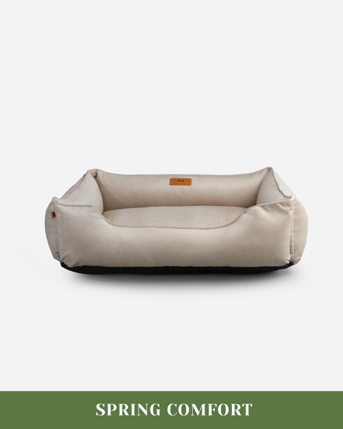 Chester & Lee | Classic Velvet Sleeper Dog Bed Beige