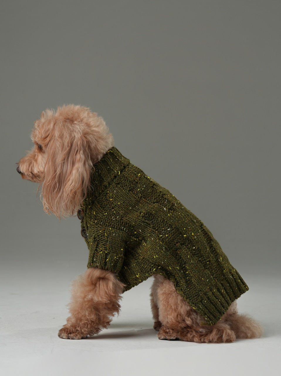 GLACIER PET SWEATER - OLIVE GREEN