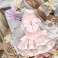 Luxury design high quality dog dress lace big bow