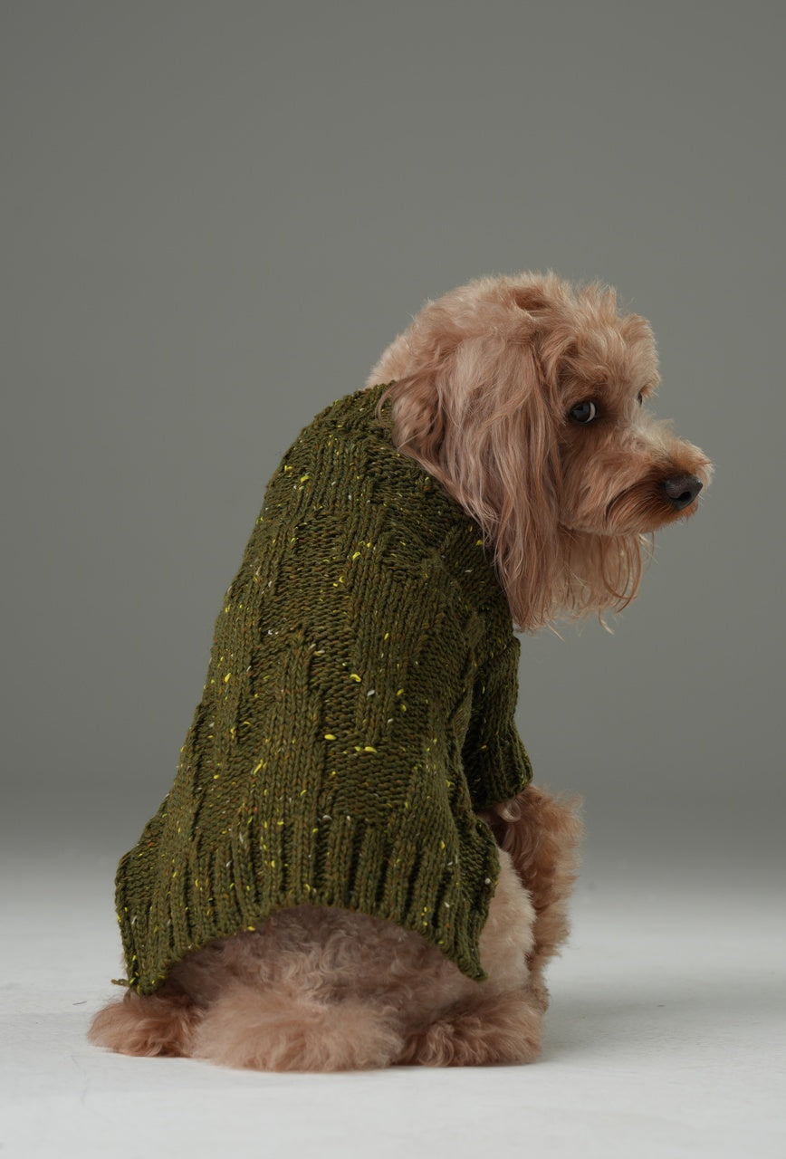 GLACIER PET SWEATER - OLIVE GREEN