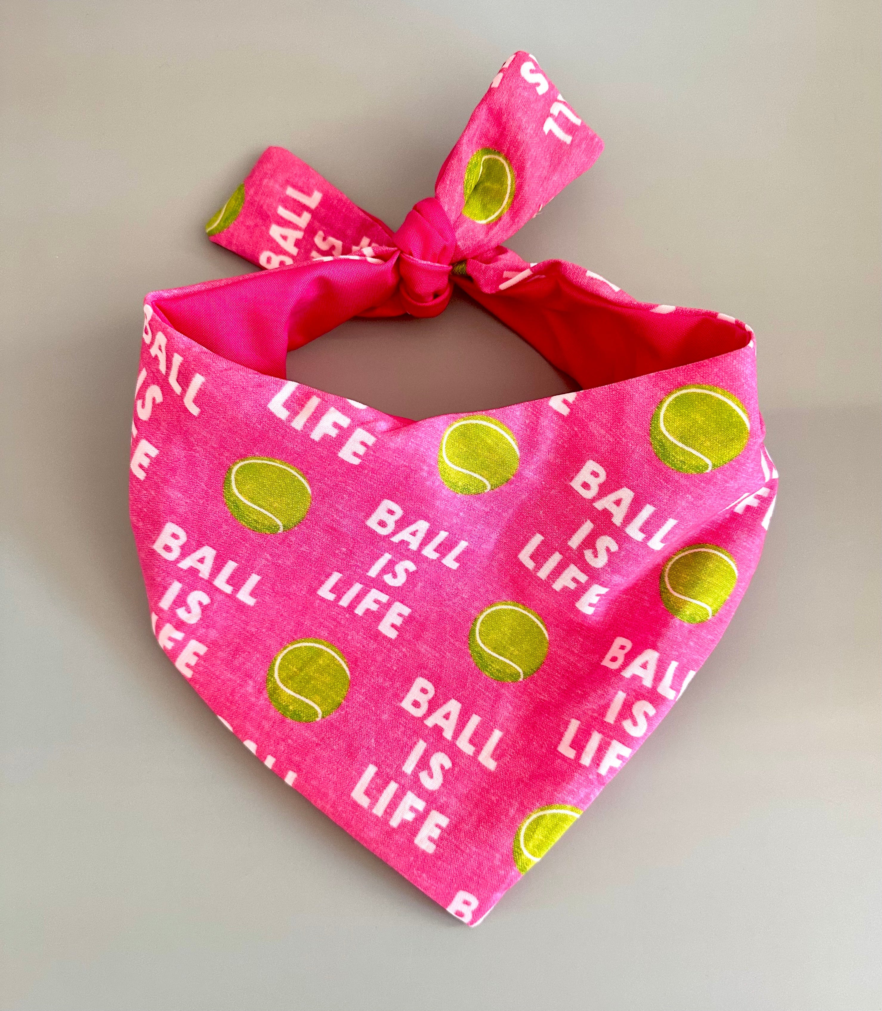 Pink Ball Is Life Dog Bandana