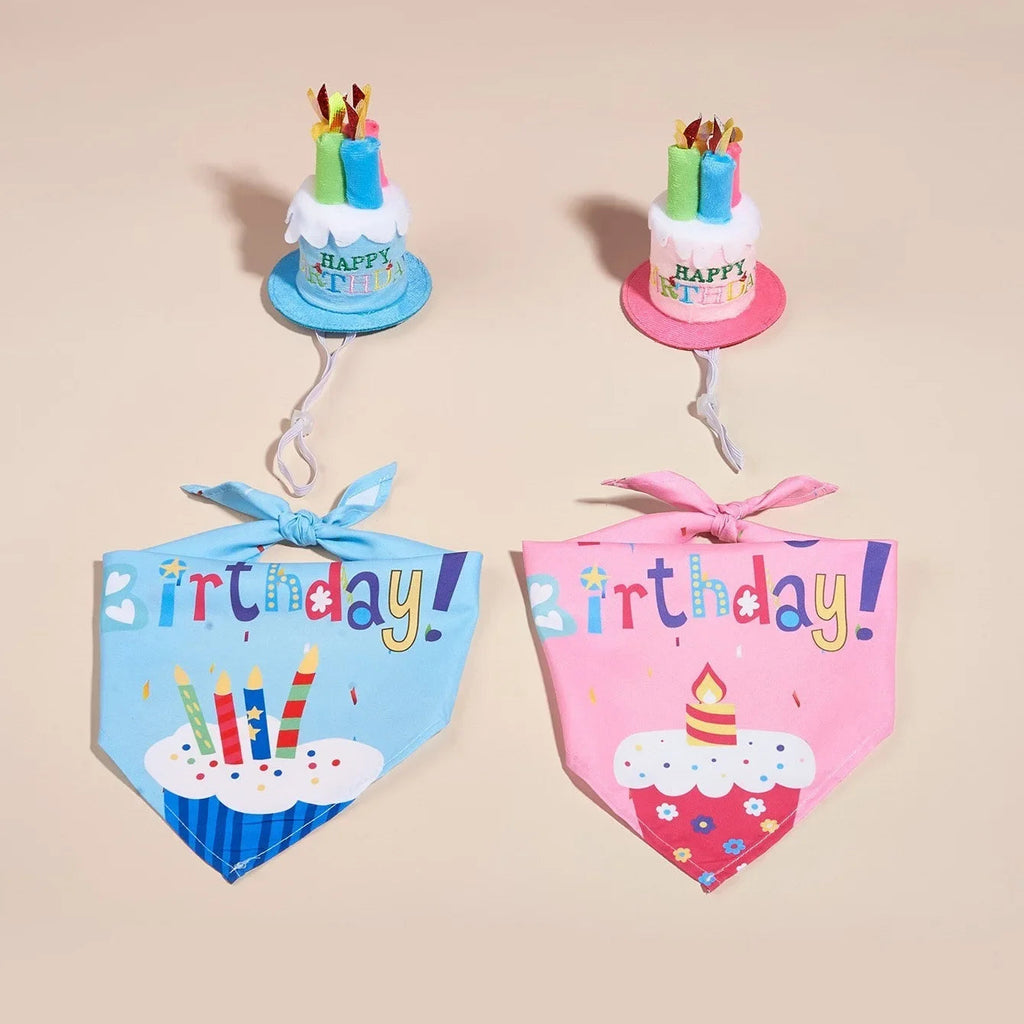 Décoration d'anniversaire pour chien, chapeaux de costume de chien, nœuds, bandana, bavoirs, banderoles, accessoires de fête pour chats et chiens, animaux de compagnie, perros