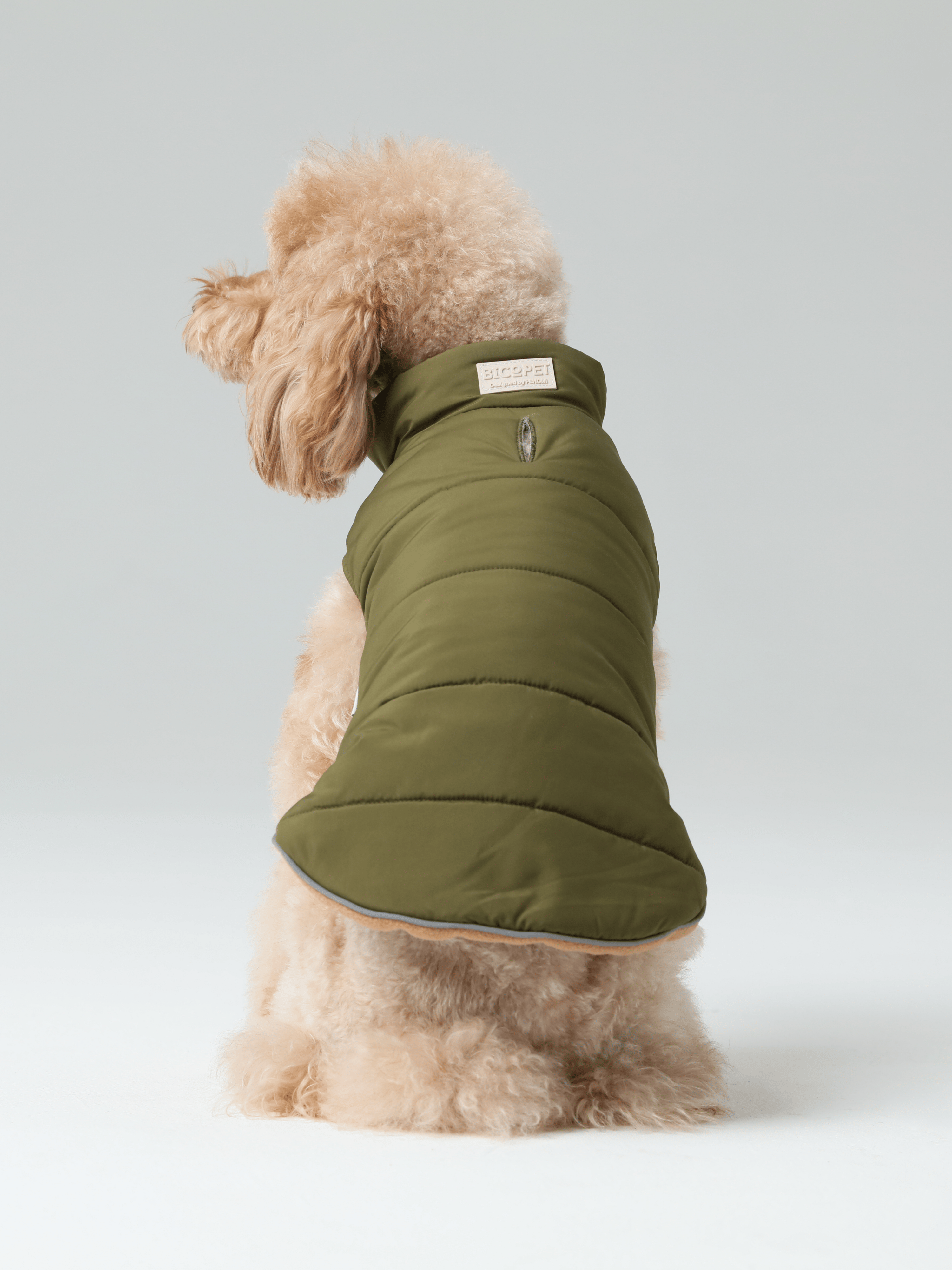 Gilet réversible pour chien - Vert marron