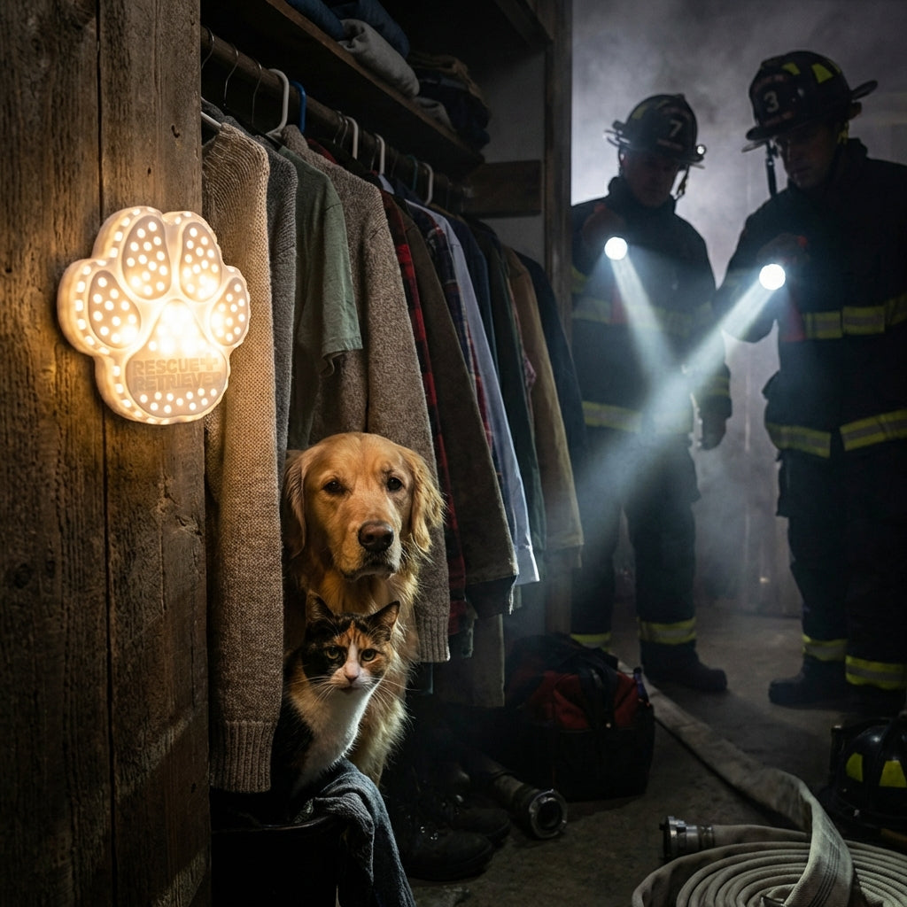 Détecteur de fumée pour animaux Rescue+Retriever™ — Conçu par un pompier pour sauver vos animaux
