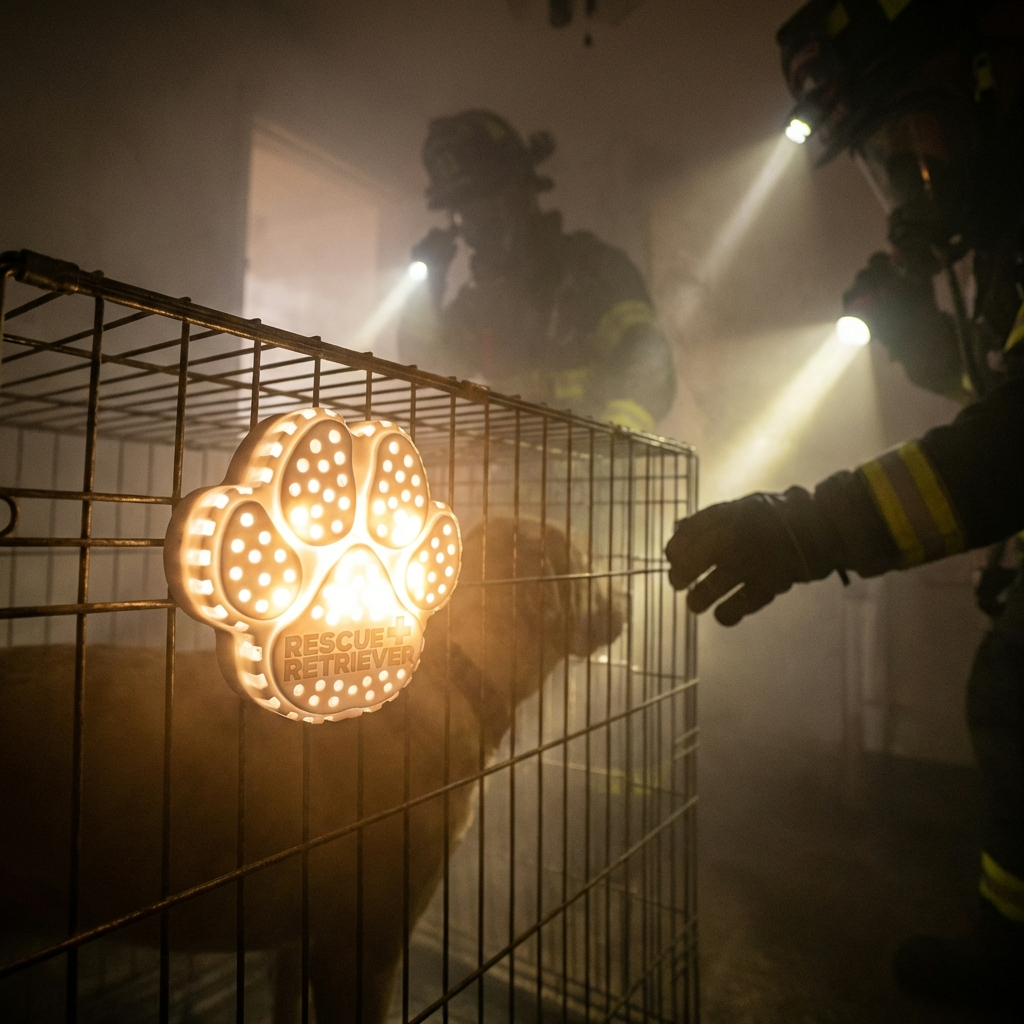 Détecteur de fumée pour animaux Rescue+Retriever™ — Conçu par un pompier pour sauver vos animaux