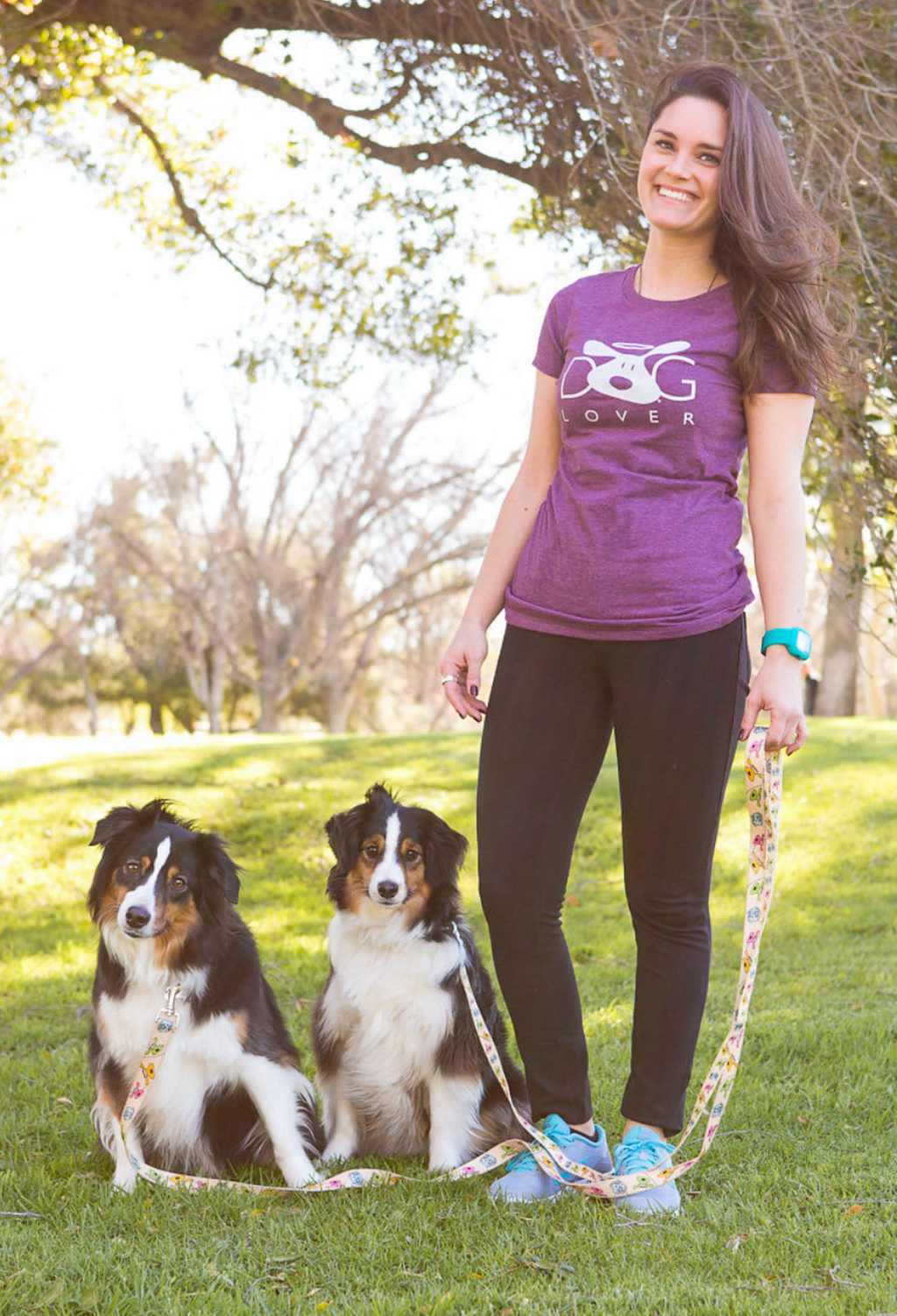 T-shirt: Amoureux des chiens (Prune)