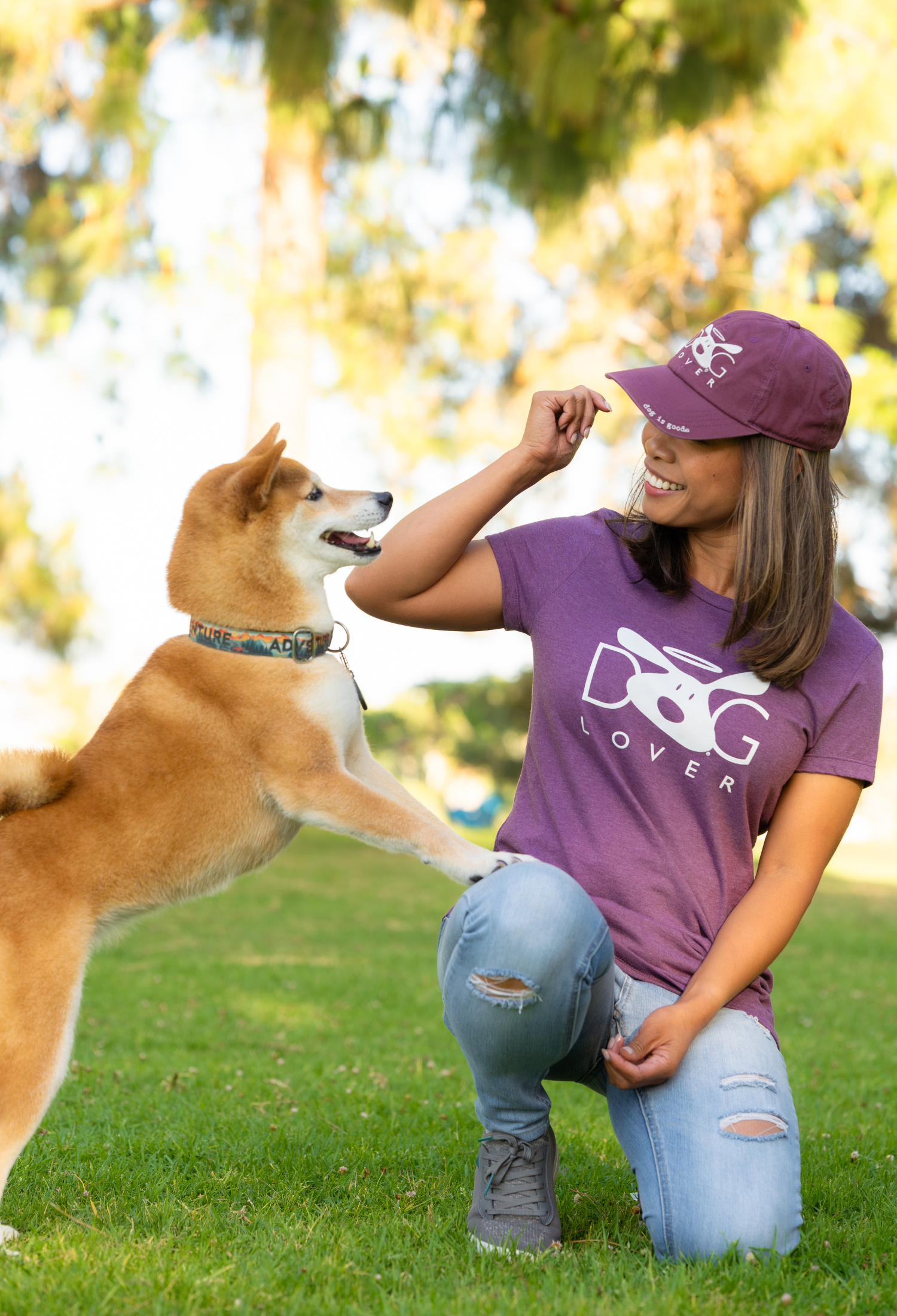 T-shirt: Amoureux des chiens (Prune)