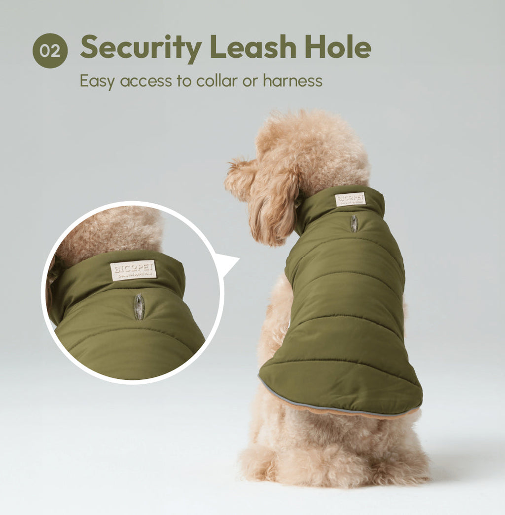Gilet réversible pour chien - Vert marron