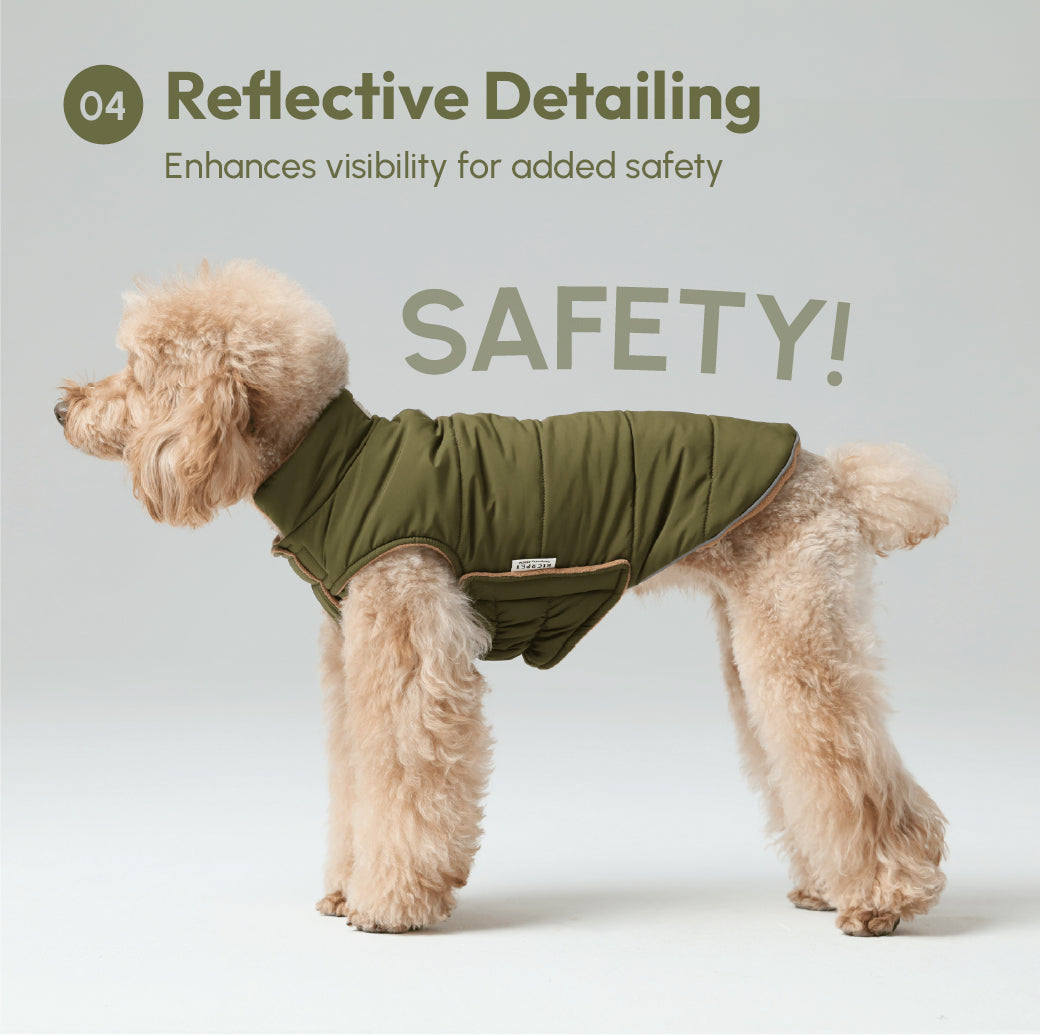 Gilet réversible pour chien - Vert marron