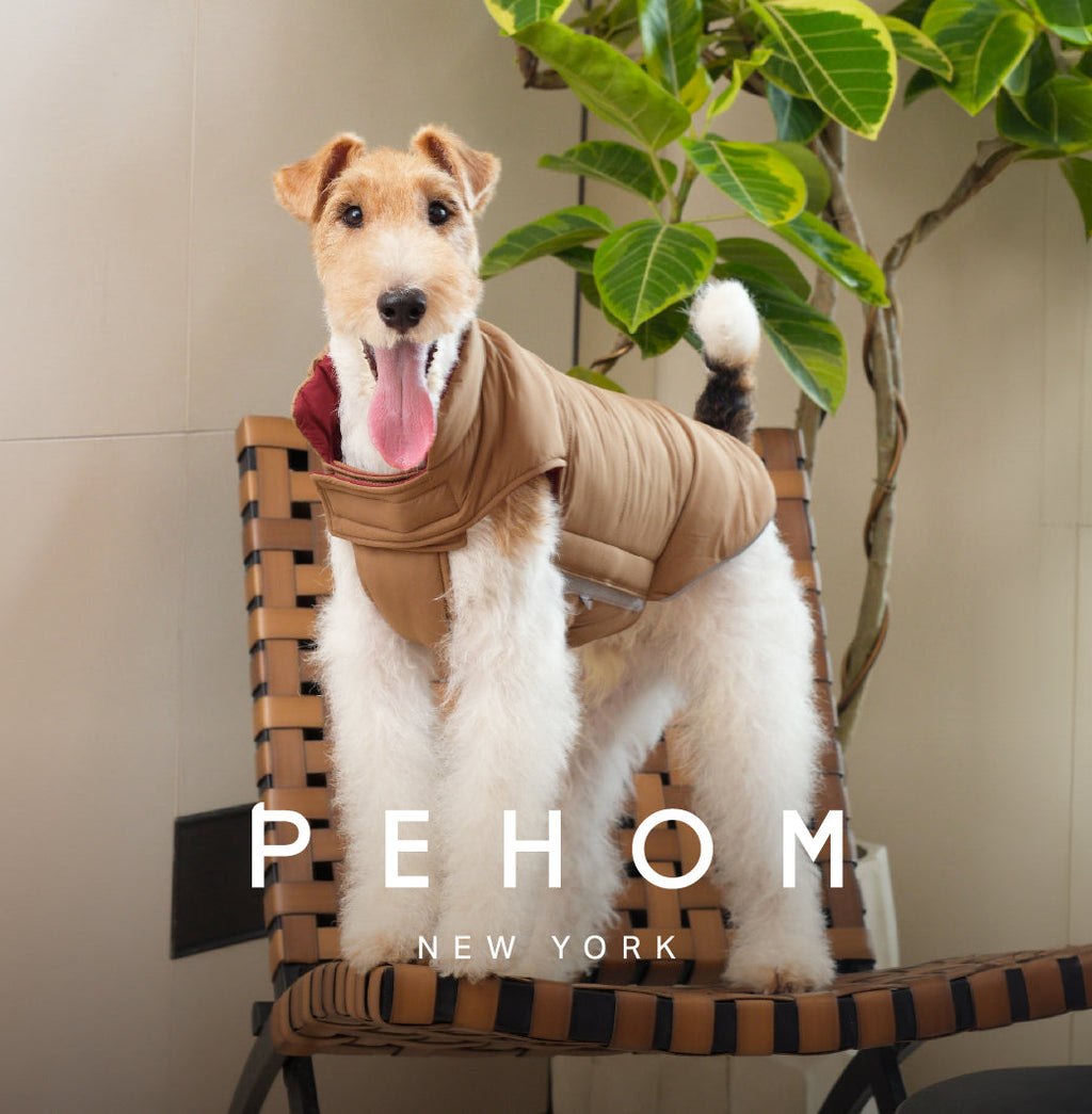 Doudoune réversible pour chien - Rouge Marron