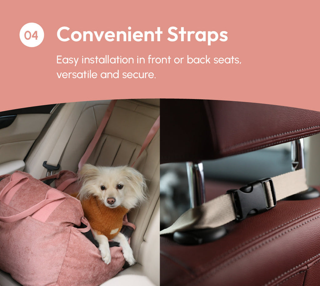 Siège auto pour chien Puff Guard - Rose