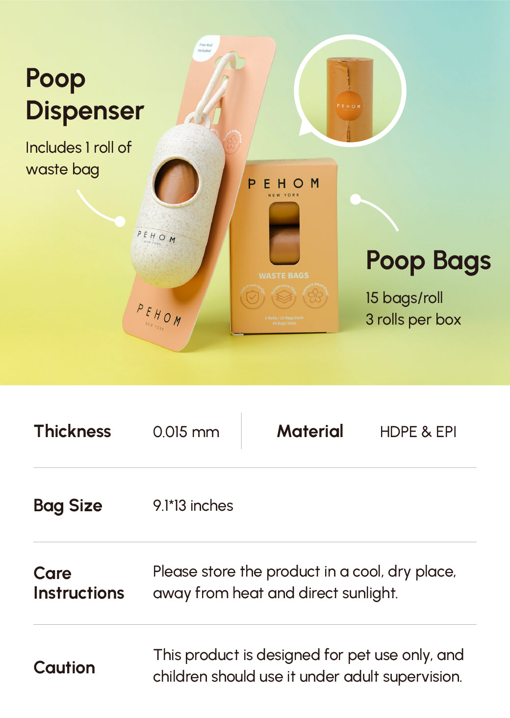 Distributeur et sacs à déjections