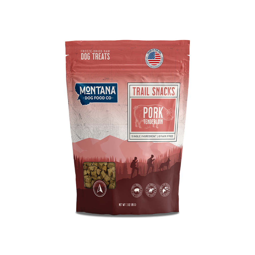 Friandises de porc lyophilisées crues pour chiens 3 oz