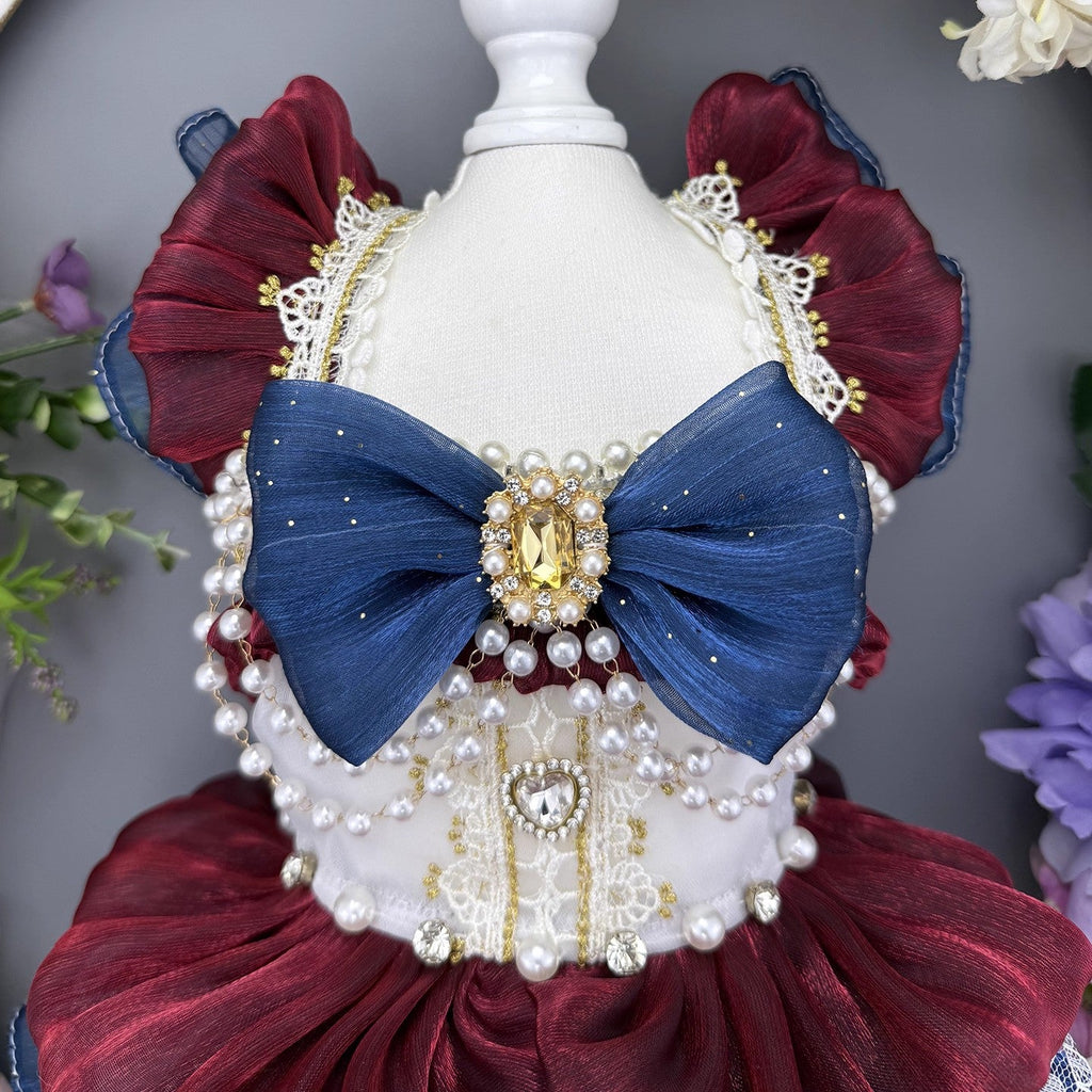 Handmade Luxury Dog Dress Royal Style Lace Tutu