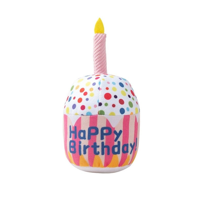 Dog Toy Birthday Cake Plush Squeaky
