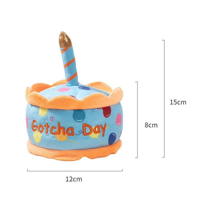 Gâteau d'anniversaire en peluche couineur pour chien