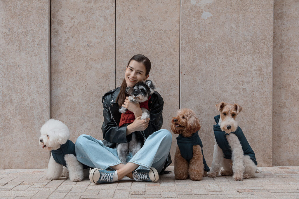 Doudoune réversible pour chien - Rouge Marron