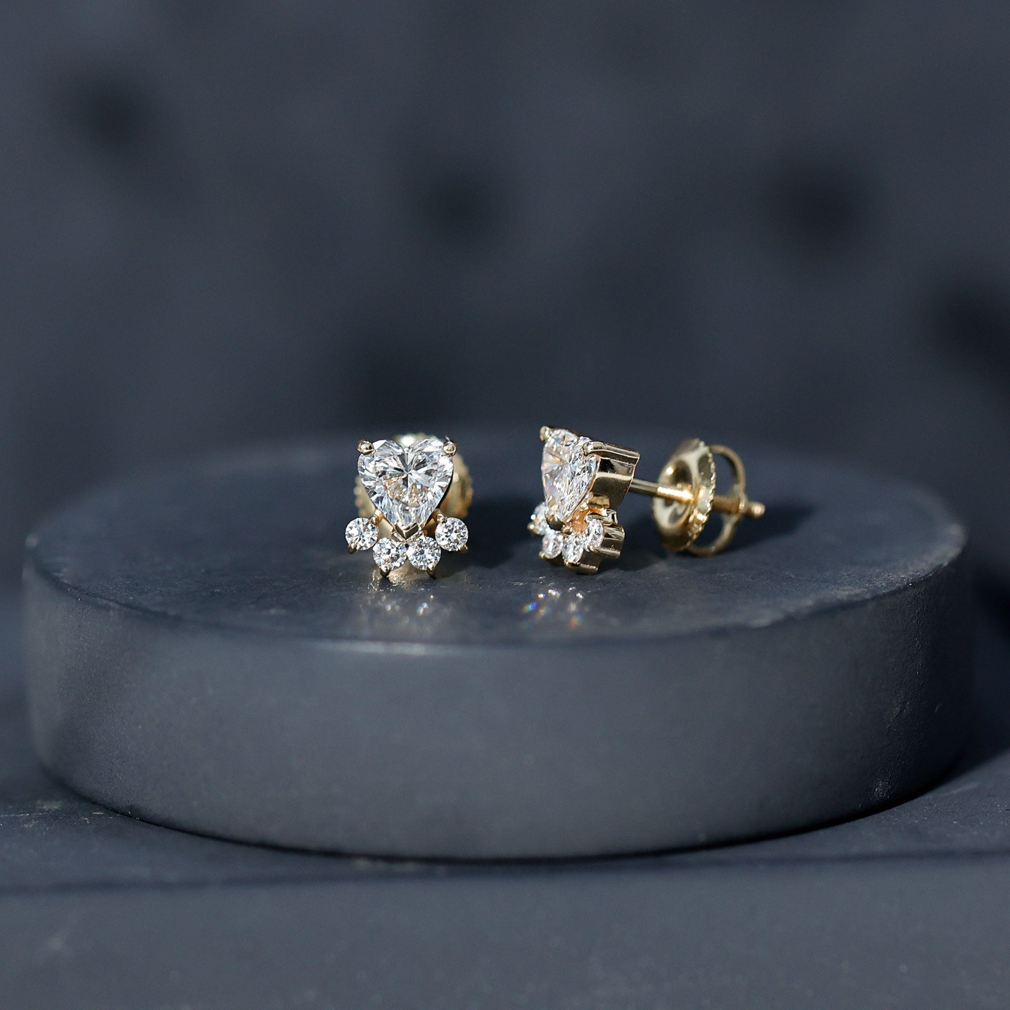 Certified Lab Grown Diamond Dog Paw Stud Earrings