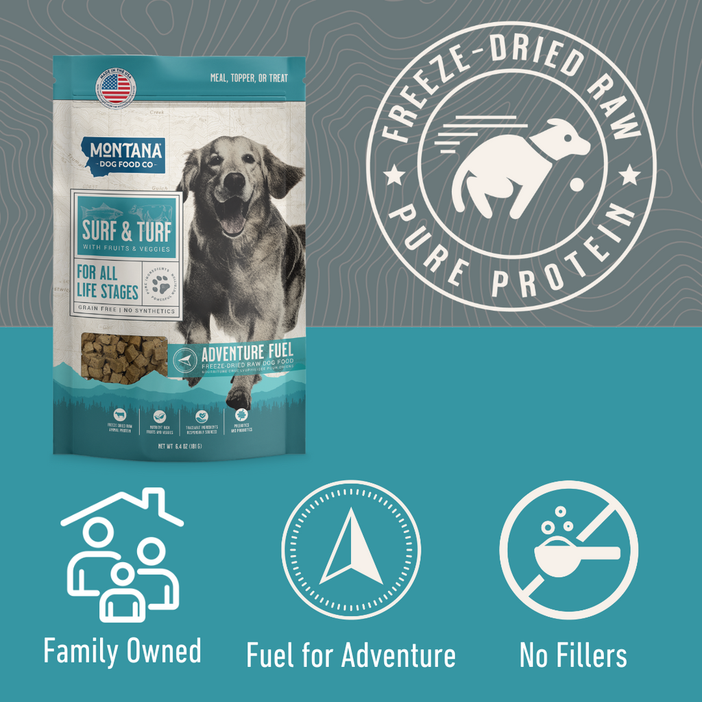 Alimentation d'Aventure Crue Lyophilisée Sans Céréales Terre & Mer (pour Chien)