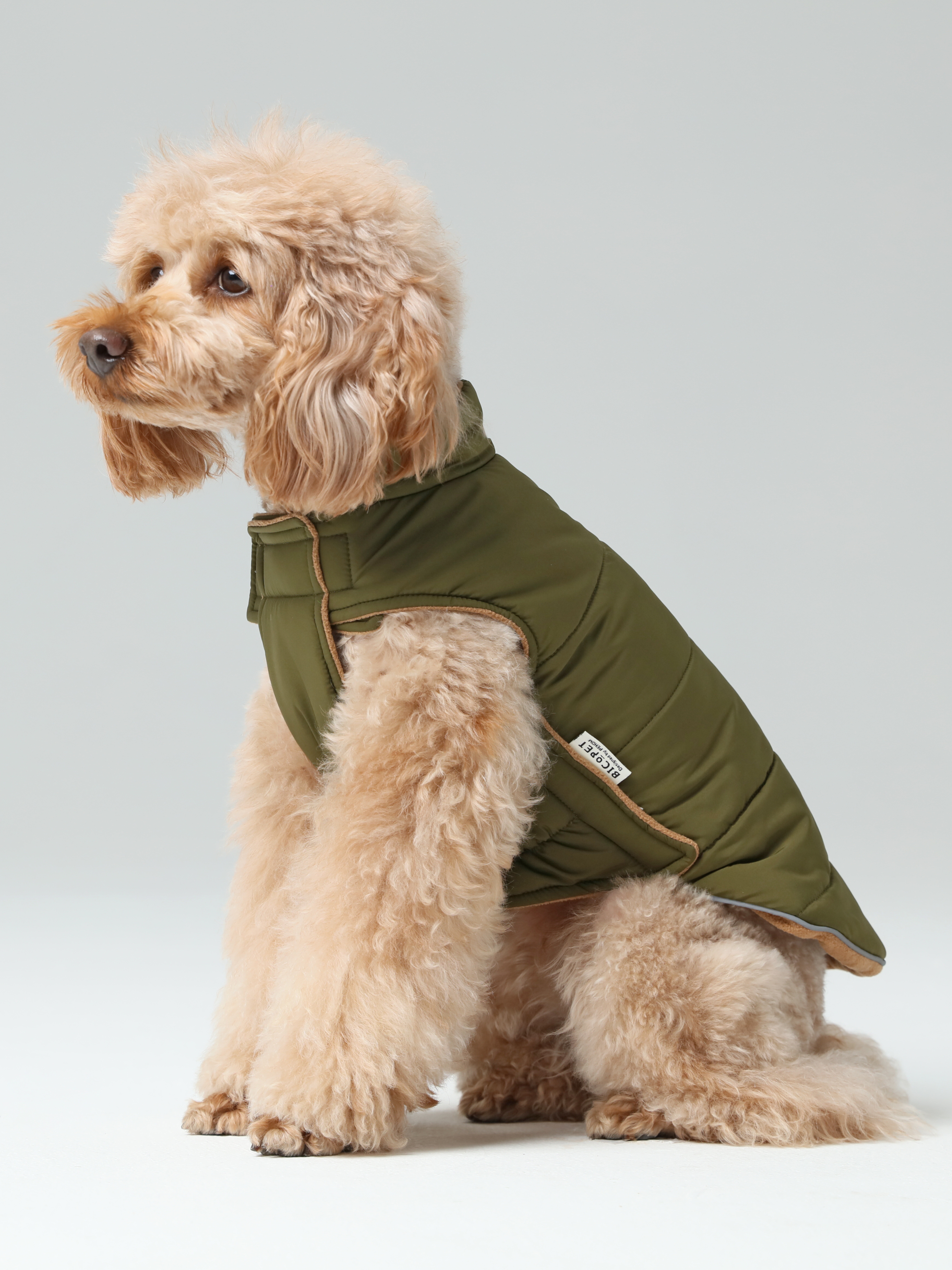 Gilet réversible pour chien - Vert marron