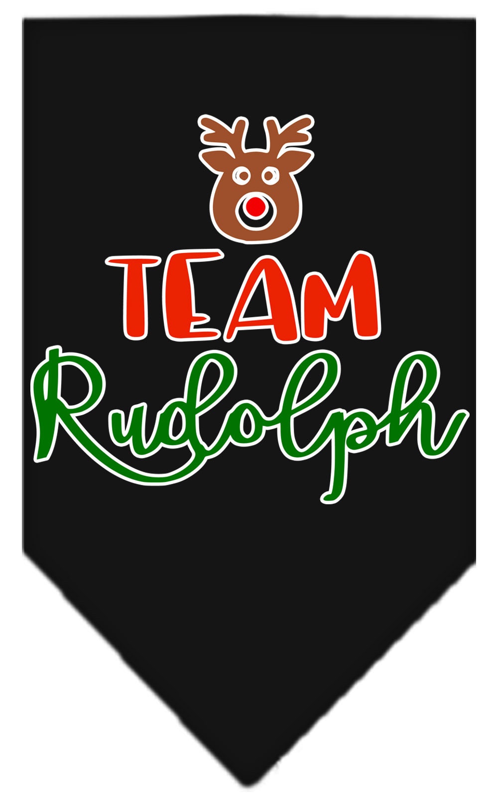 Bandana de Noël pour chien et animal de compagnie, sérigraphiée, « Équipe Rudolph »