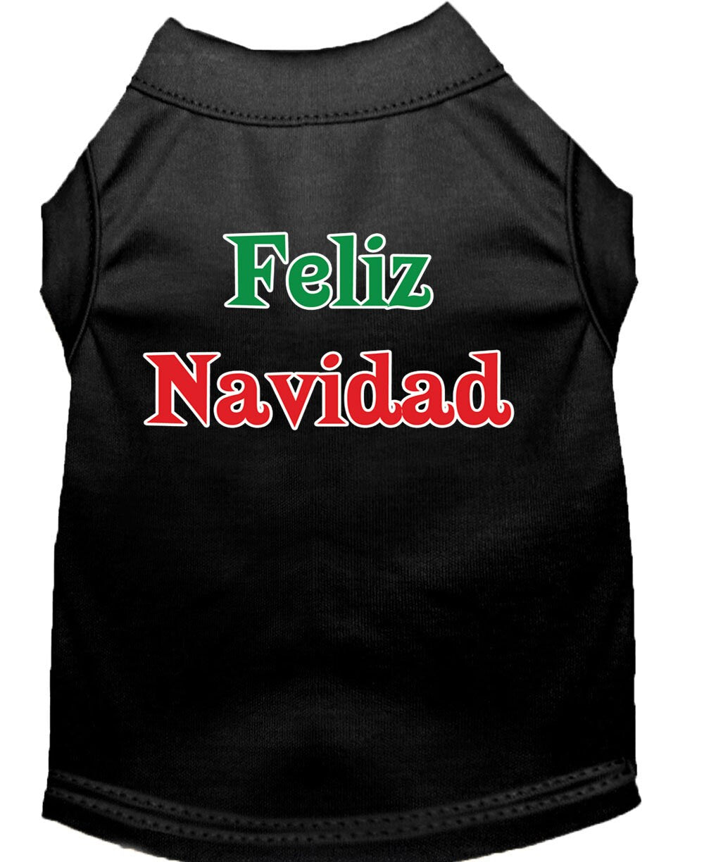 Chemise de Noël pour animaux de compagnie, « Feliz Navidad »