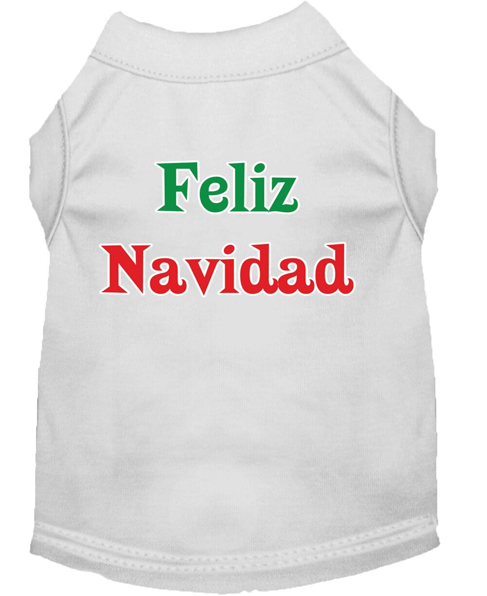 Chemise de Noël pour animaux de compagnie, « Feliz Navidad »