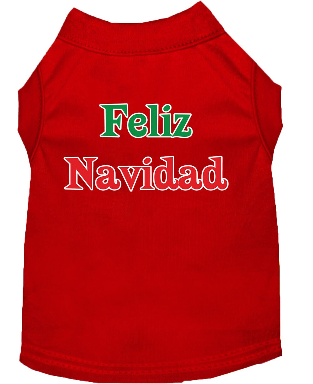 Chemise de Noël pour animaux de compagnie, « Feliz Navidad »
