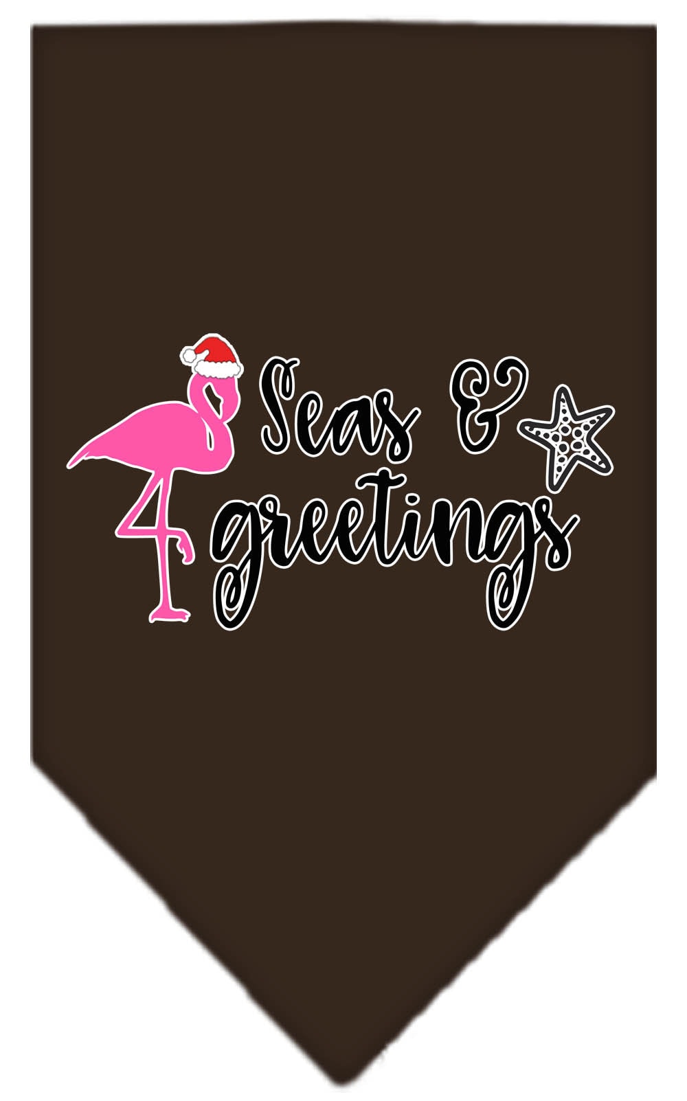 Bandana de Noël pour chien et animal de compagnie, sérigraphiée, "Seas & Greetings"