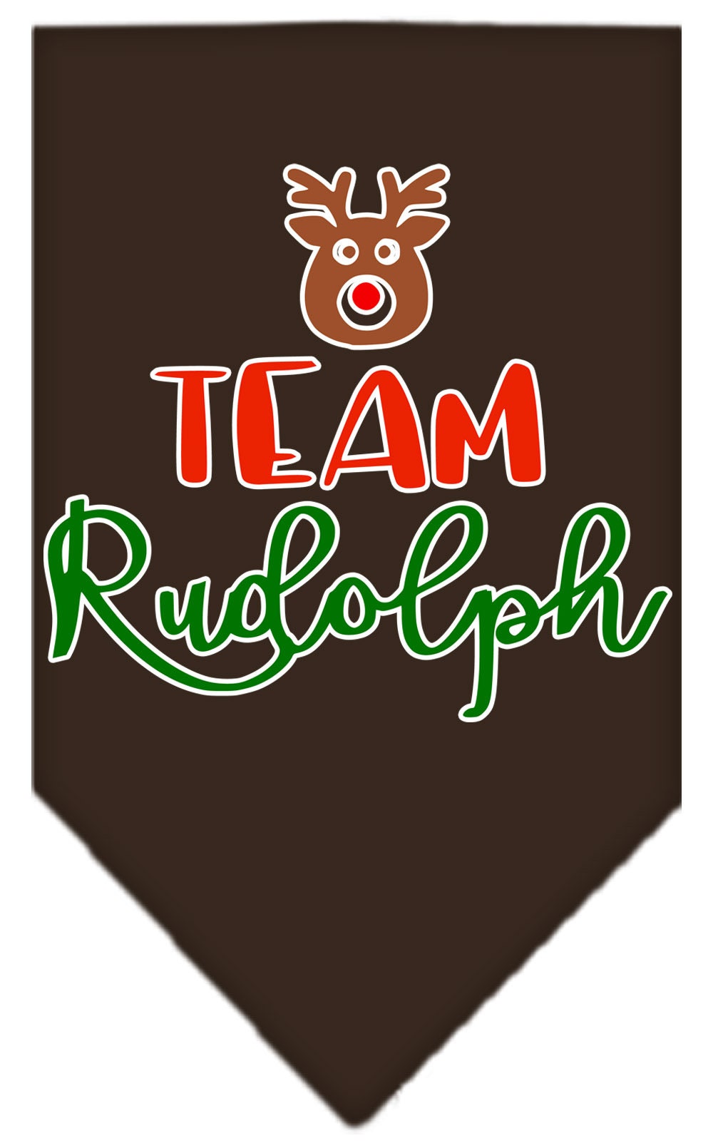 Bandana de Noël pour chien et animal de compagnie, sérigraphiée, « Équipe Rudolph »