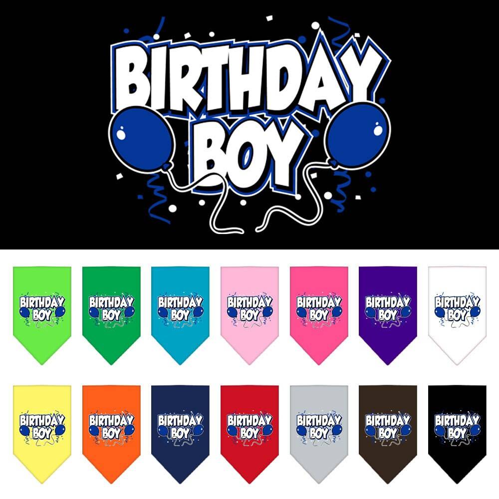 Bandana pour animaux de compagnie et chiens, sérigraphiée, « Fille d'anniversaire » ou « Garçon d'anniversaire »