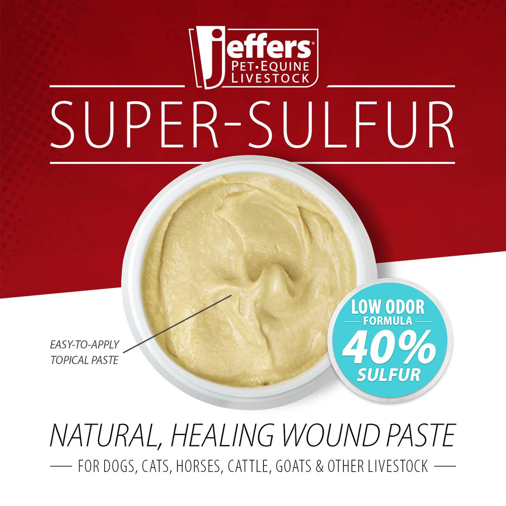 Pâte Jeffers Super-Sulfur pour la peau et la cicatrisation des plaies pour animaux de compagnie, chevaux et bétail
