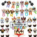 Bannière de fête Veewon générique motif chiens et griffes, papier coloré, taille moyenne