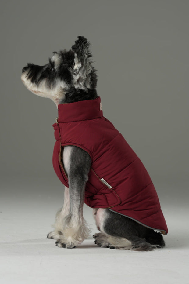 Doudoune réversible pour chien - Rouge Marron