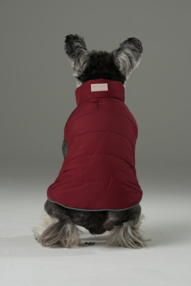 Doudoune réversible pour chien - Rouge Marron