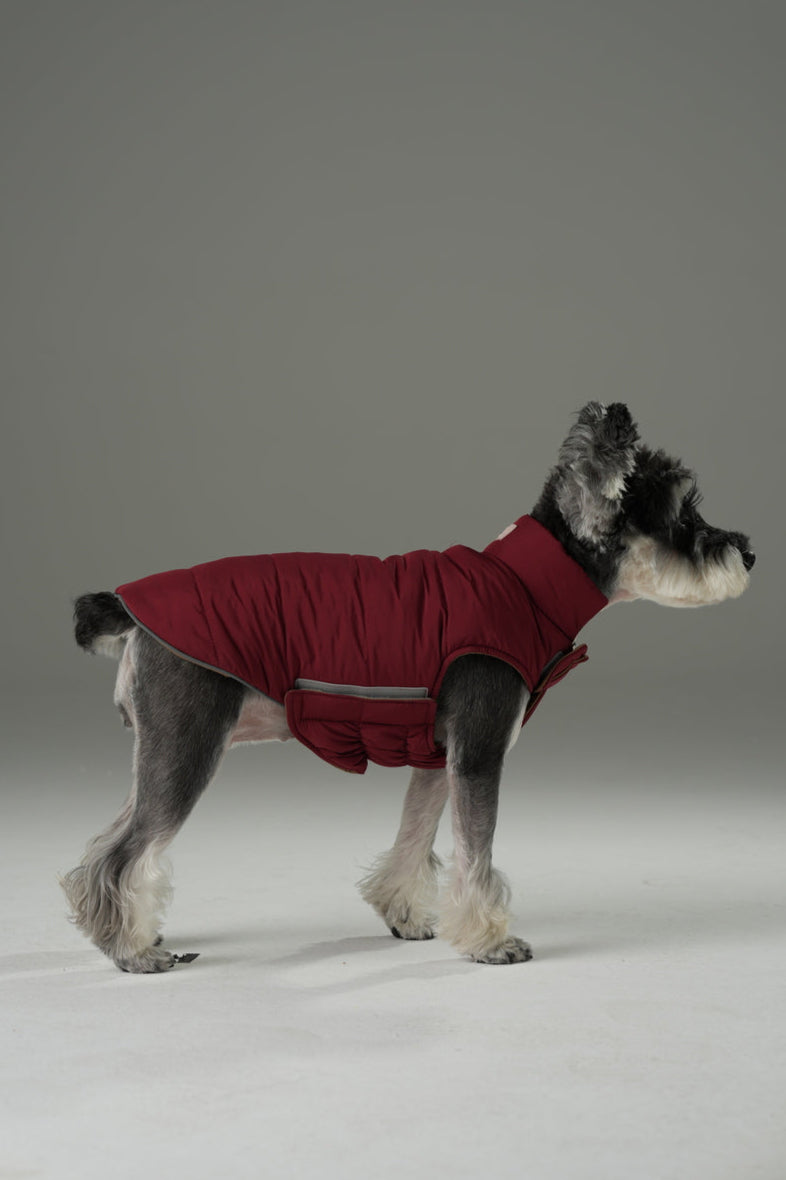 Doudoune réversible pour chien - Rouge Marron