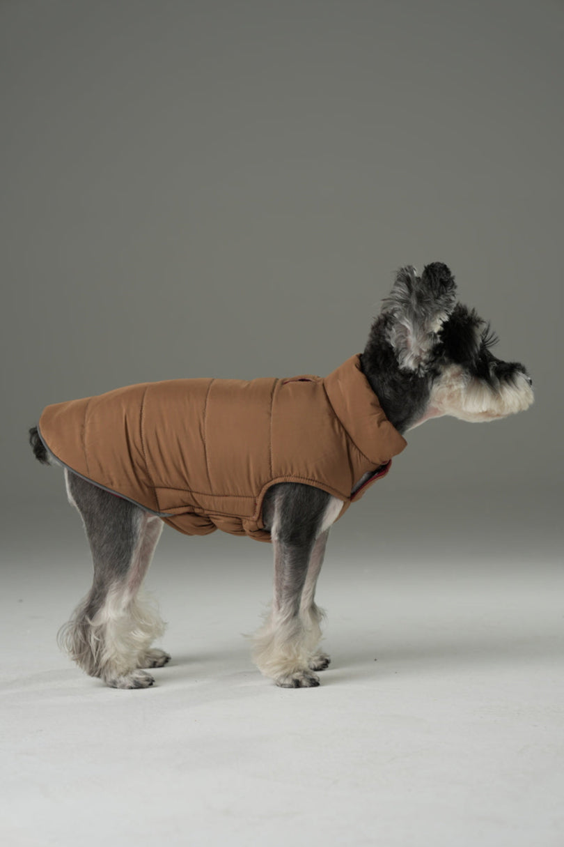 Doudoune réversible pour chien - Rouge Marron