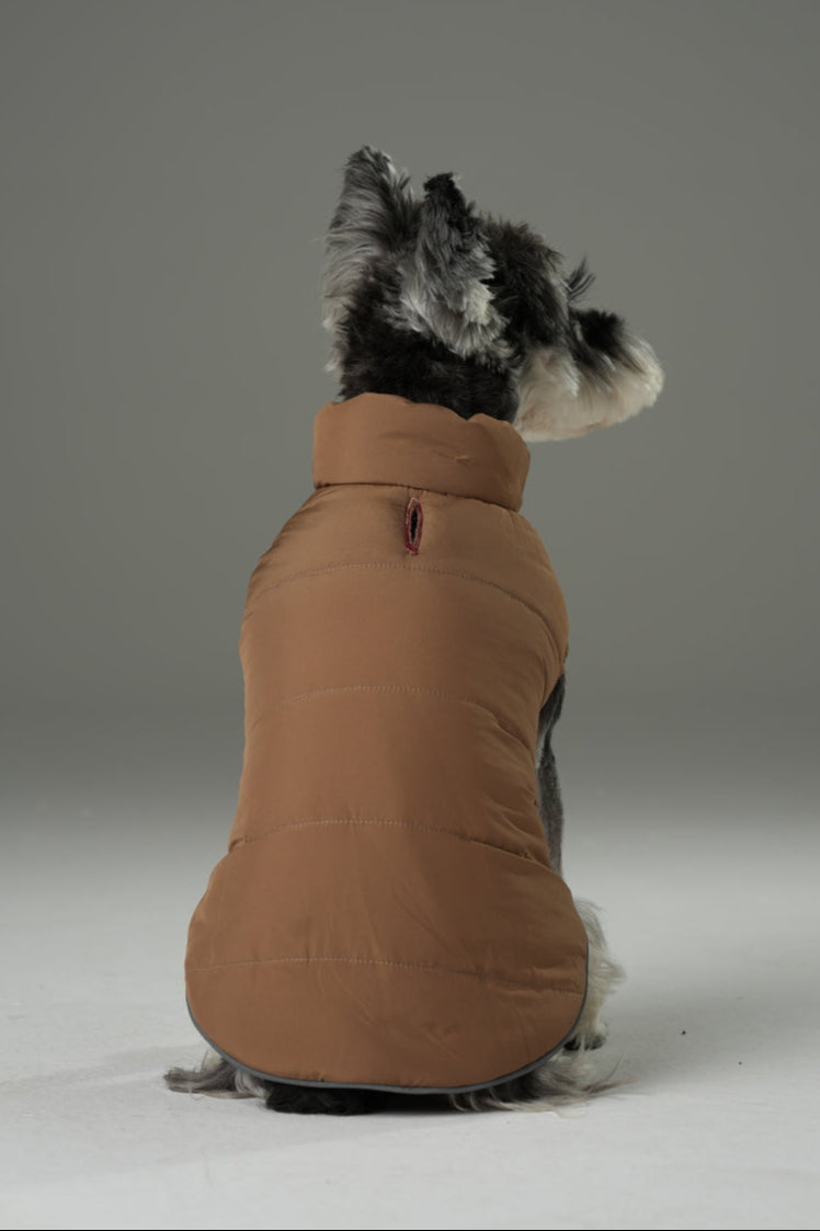Doudoune réversible pour chien - Rouge Marron